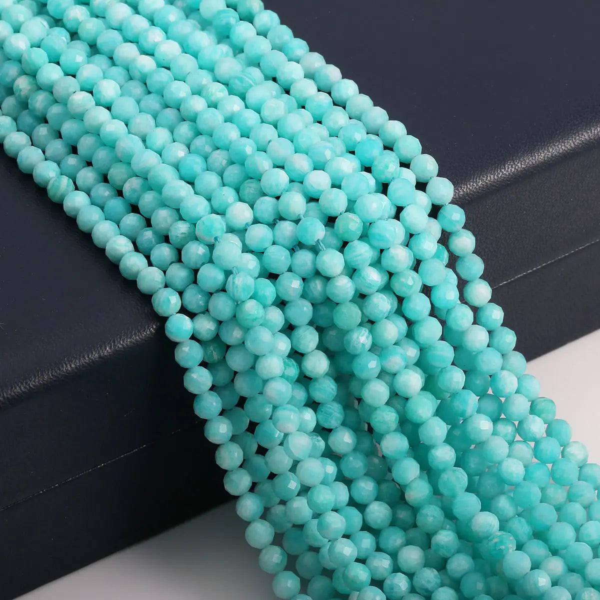 Natural Stone Amazonite Beads 4 5mm Small Faceted Loose Beads for Making Bracelet DIY Necklace Accessories Wholesale