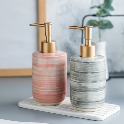 Nordic Bathroom Decor Ceramic Hand Sanitzer Gel Holder Lotion Dispenser Bottle Kitchen Sink Soap Dispenser Liquid Soap Bottle