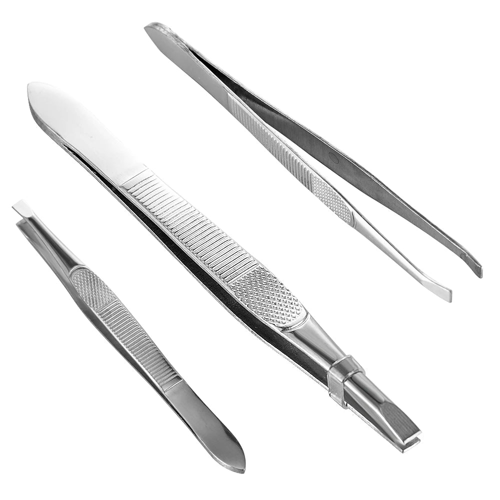 1PC Eyebrow Tweezer Hair Flat Tip Puller Stainless Steel Eye Brow Clips Effective  Eyelash Extension Removal Beauty Makeup Tool