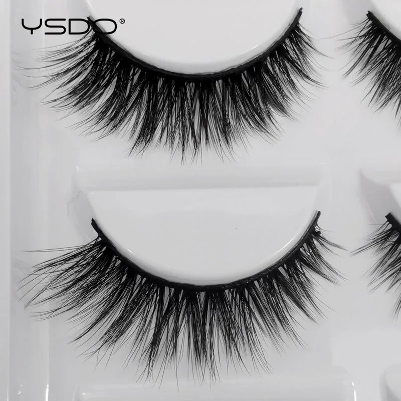 YSDO eyelashes 3/5 Pairs Natural Long 3D Mink Lashes Fluffy Volume Mink False Eyelashes Cruelty Free Wispy Lashes Makeup Cilios