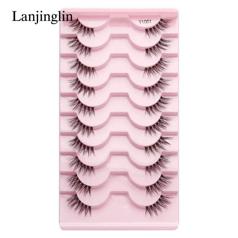 Wholesale Eyelashes 2-20Boxes 3d Mink Lashes Half Eyelashes Natural Long Faux Cils Makeup Tool Extension Half Lashes maquillaje