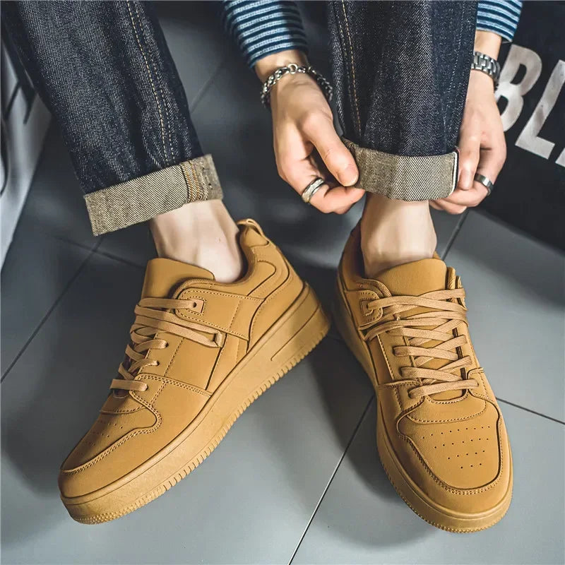 2024 Khaki Air Force Flat Shoes Comfortable in All Seasons Breathable Versatile Men's Casual Shoes High-end Luxury Sneakers Man