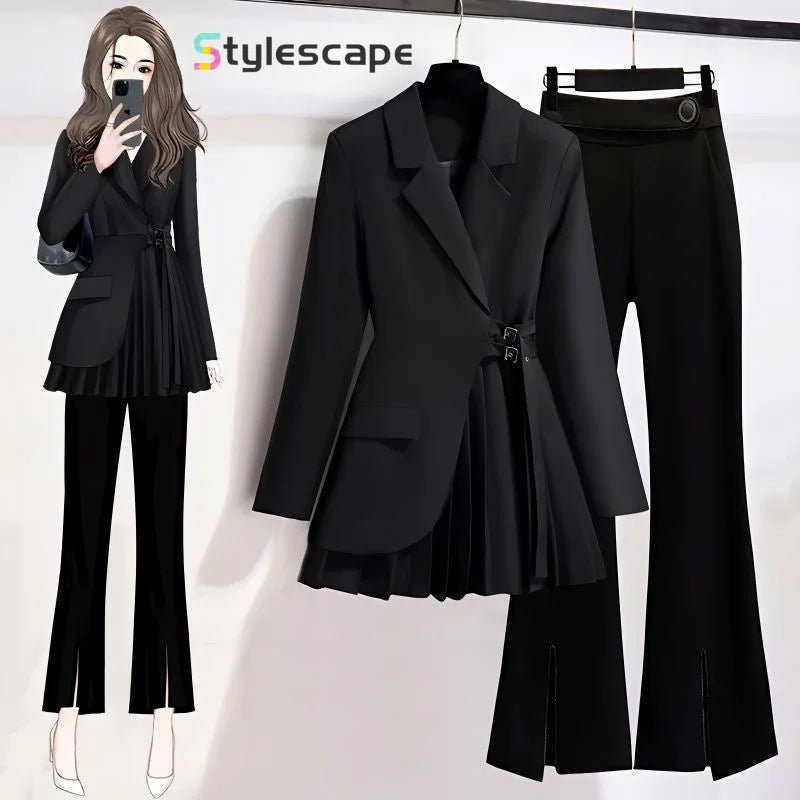 Large Women's Clothing Autumn  New Fashion Versatile Temperament Suit Jacket Casual Pants Temperament Two-piece Set