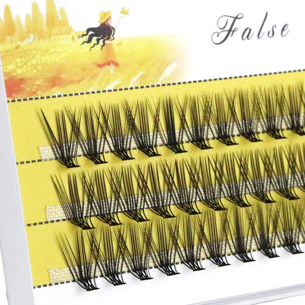 20D L-type Cluster Eyelash Extension Natural Soft Lashes 1 box/60 Bundle 3D Russian Individual Eyelashes bunches Makeup Cilia