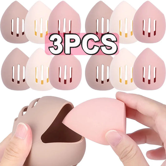 1/3Pcs Makeup Sponge Silicon Holder Breathable Beauty Egg Organizer Travel Protable Sponge Blender Storage Case Puff Box