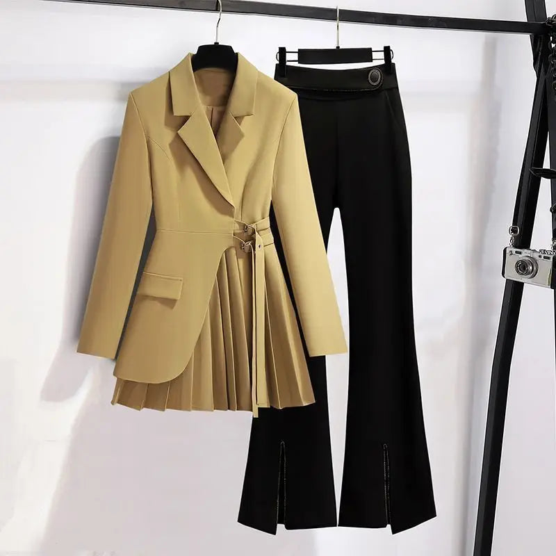 Large Women's Clothing Autumn  New Fashion Versatile Temperament Suit Jacket Casual Pants Temperament Two-piece Set