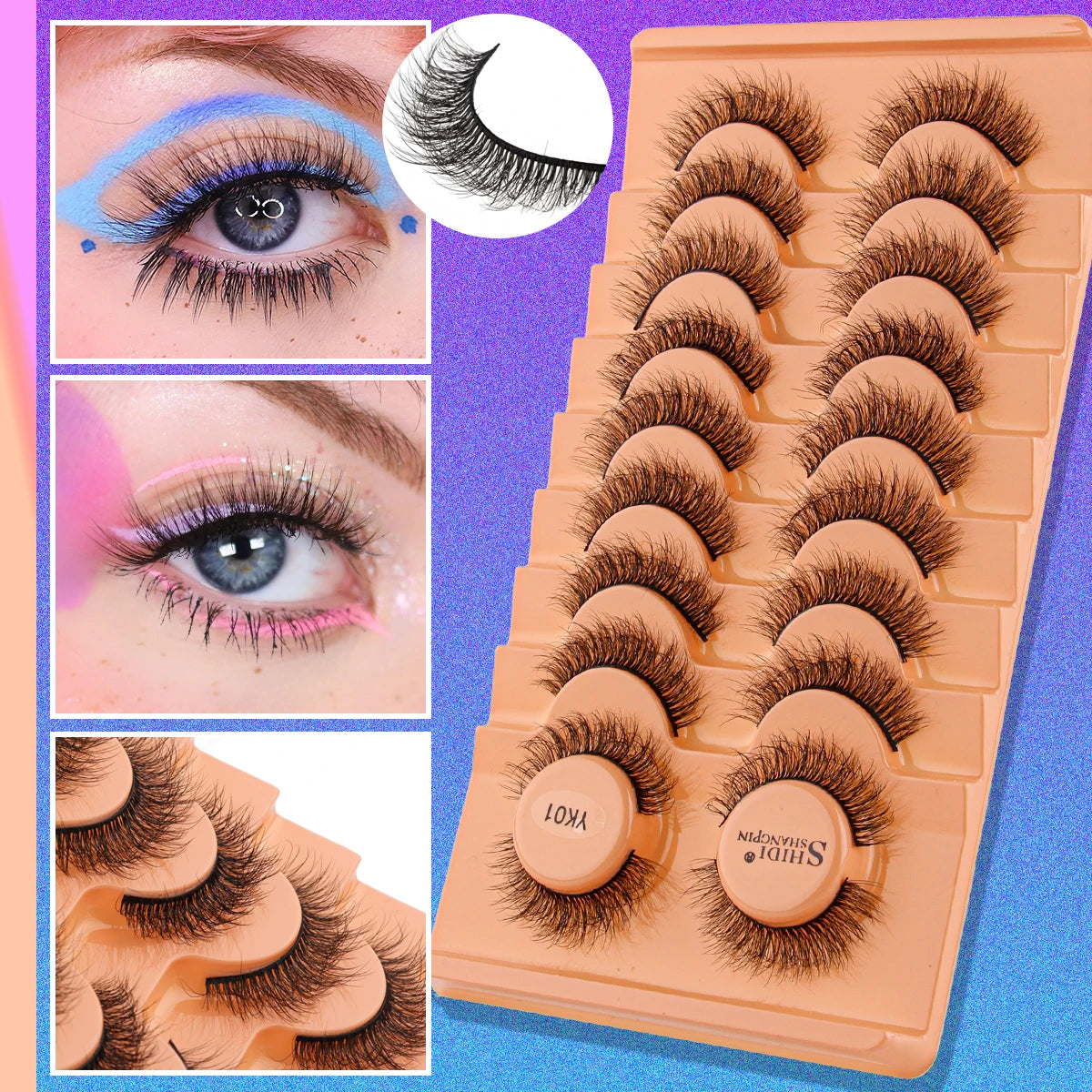 3/10 Pairs 3D Mink Lashes Maquillaje Fluffy Soft False Eyelashes Natural Long Curly Eye Lashes Eyelash Extension Makeup Supplies