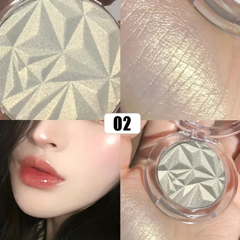 2 Colors Diamond Highlighter Powder Palette Glitter Face Contour Brighten Makeup Shimmer Ultra-concentrated Illuminate Cosmetic