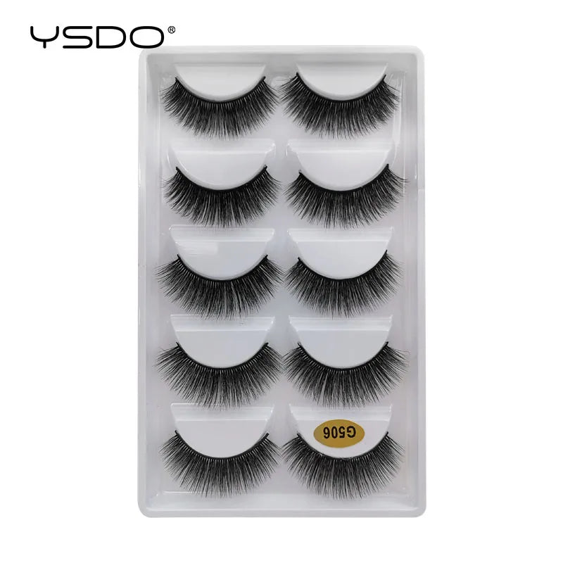 YSDO eyelashes 3/5 Pairs Natural Long 3D Mink Lashes Fluffy Volume Mink False Eyelashes Cruelty Free Wispy Lashes Makeup Cilios