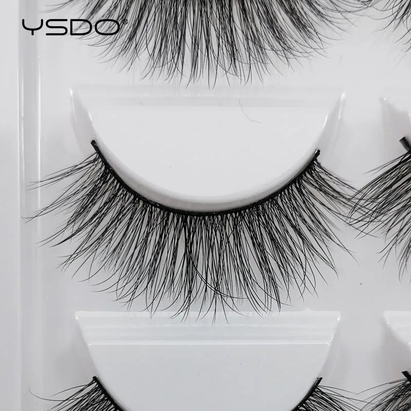 YSDO eyelashes 3/5 Pairs Natural Long 3D Mink Lashes Fluffy Volume Mink False Eyelashes Cruelty Free Wispy Lashes Makeup Cilios