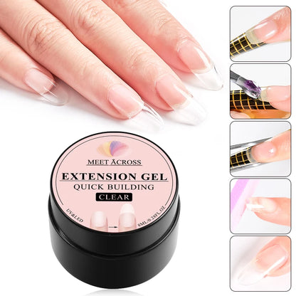 INCONTRA ATTRAVERSO Smalto per unghie gel per estensione bianco Gel acrilico per costruzione dura Vernice semipermanente Smalto gel rosa nudo per manicure UV