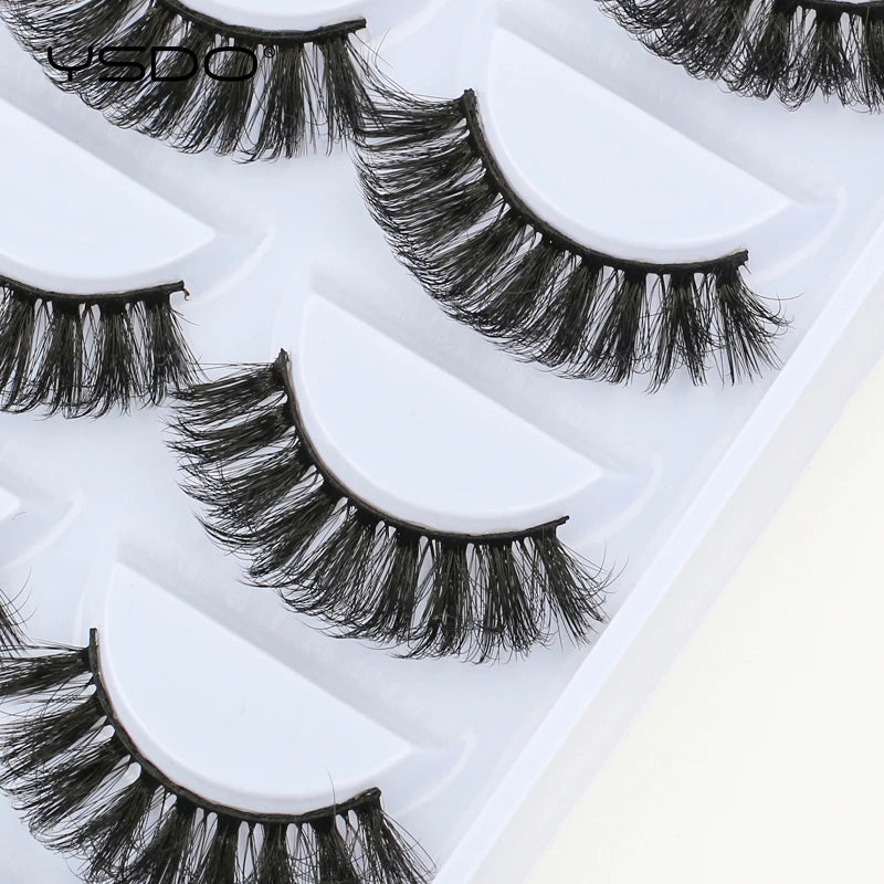 YSDO eyelashes 3/5 Pairs Natural Long 3D Mink Lashes Fluffy Volume Mink False Eyelashes Cruelty Free Wispy Lashes Makeup Cilios