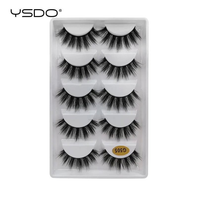 YSDO eyelashes 3/5 Pairs Natural Long 3D Mink Lashes Fluffy Volume Mink False Eyelashes Cruelty Free Wispy Lashes Makeup Cilios