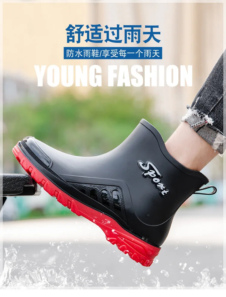 Fishing Shoes Men 2023 New Outdoor Non-slipShoes Shaxi Fishing Rain Boots Durable Waterproof Rubber Fishing Shoes working boots