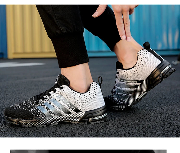 Men's and women's flats fashion casual sneakers couple walking shoes plus size breathable fitness running shoes men shoes