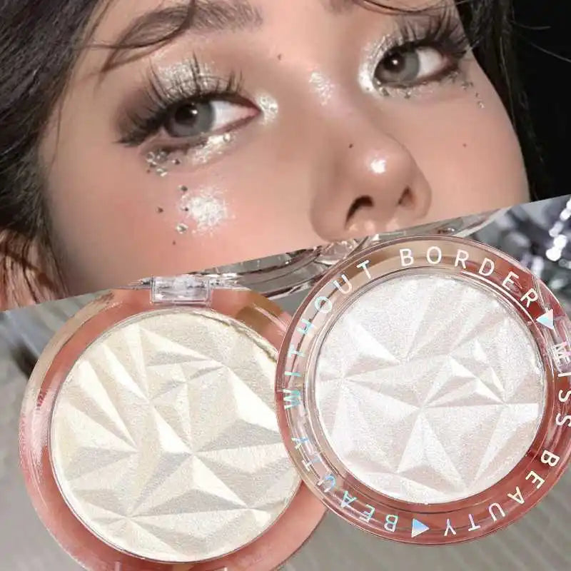 2 Colors Diamond Highlighter Powder Palette Glitter Face Contour Brighten Makeup Shimmer Ultra-concentrated Illuminate Cosmetic