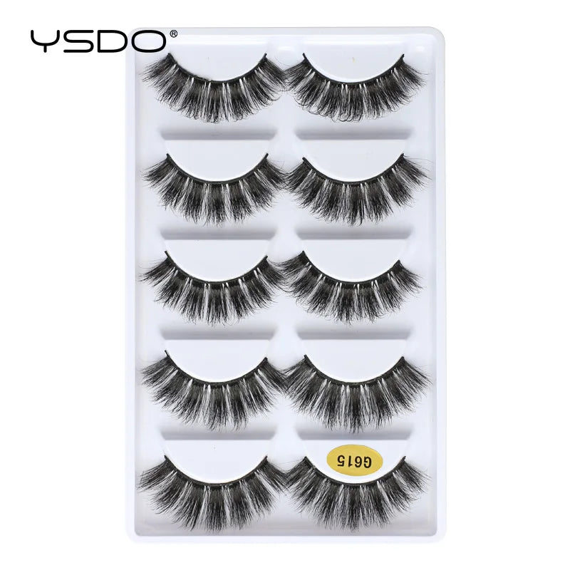 YSDO eyelashes 3/5 Pairs Natural Long 3D Mink Lashes Fluffy Volume Mink False Eyelashes Cruelty Free Wispy Lashes Makeup Cilios