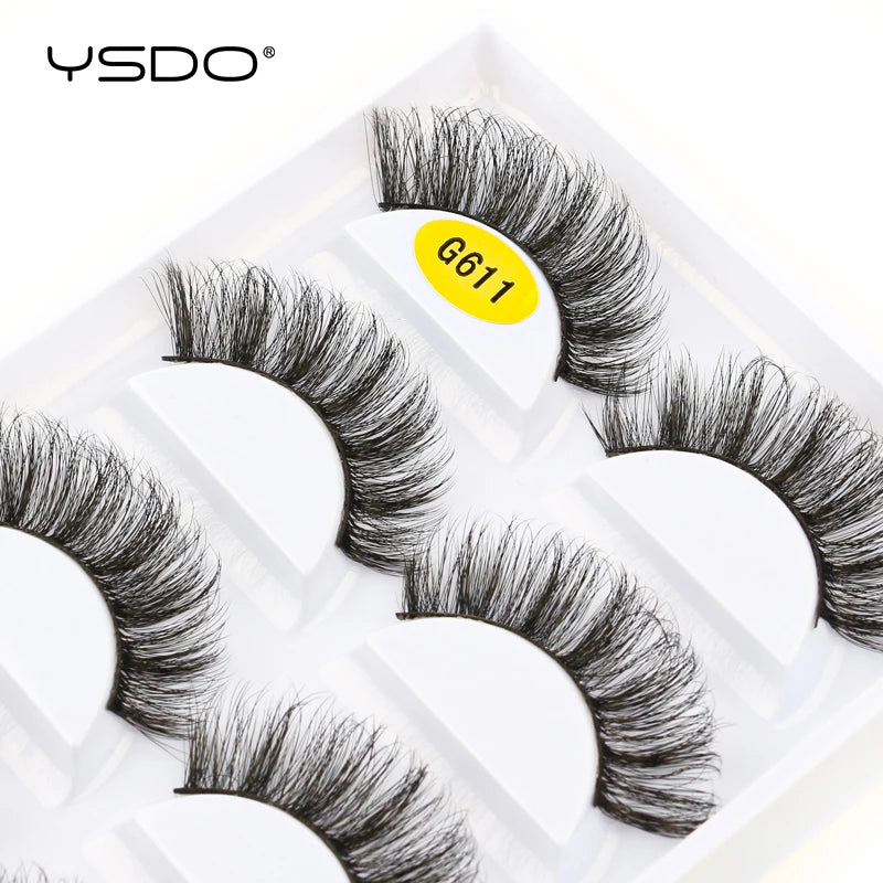 YSDO eyelashes 3/5 Pairs Natural Long 3D Mink Lashes Fluffy Volume Mink False Eyelashes Cruelty Free Wispy Lashes Makeup Cilios