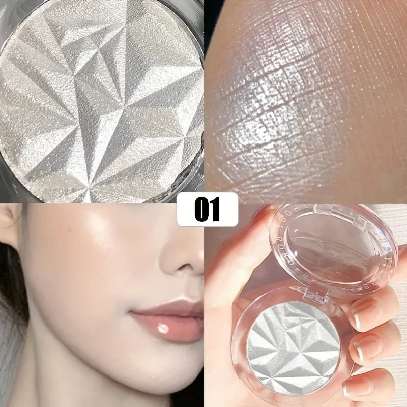 2 Colors Diamond Highlighter Powder Palette Glitter Face Contour Brighten Makeup Shimmer Ultra-concentrated Illuminate Cosmetic