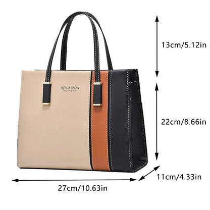 Handbags Patchwork  For Women Adjustable Strap Top Handle Bag Large Capacity Totes Shoulder Bags Fashion Crossbody Bags Work Gift