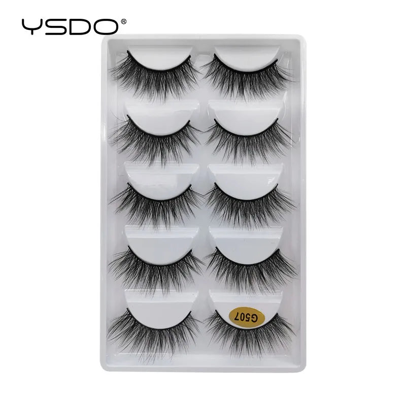 YSDO eyelashes 3/5 Pairs Natural Long 3D Mink Lashes Fluffy Volume Mink False Eyelashes Cruelty Free Wispy Lashes Makeup Cilios