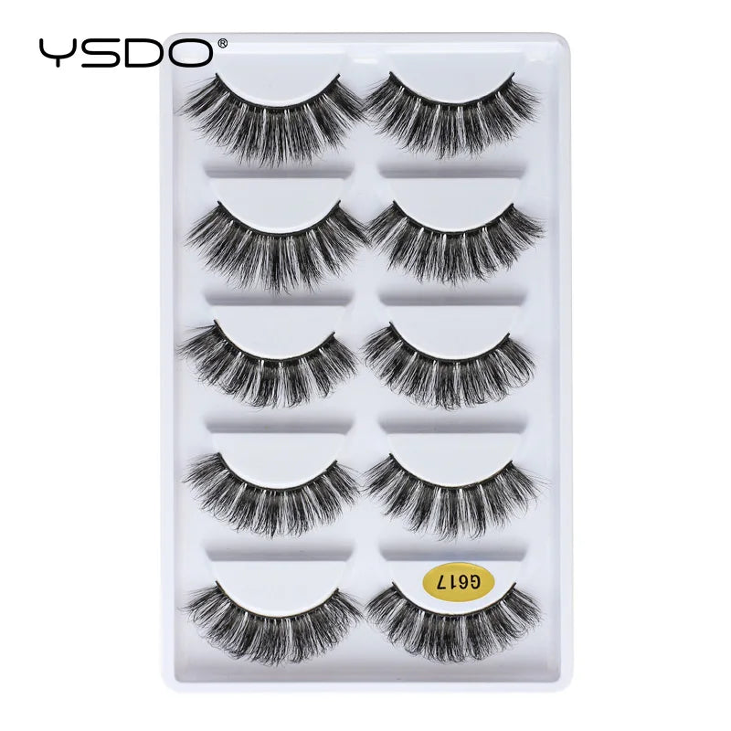 YSDO eyelashes 3/5 Pairs Natural Long 3D Mink Lashes Fluffy Volume Mink False Eyelashes Cruelty Free Wispy Lashes Makeup Cilios