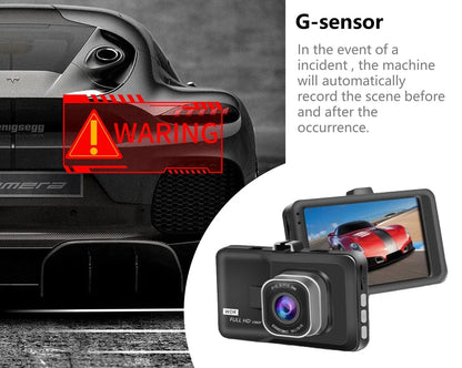 XUSHIDZ Q08 1080P Dash Camera con sensore G Obiettivo grandangolare da 170 gradi dashcam Registratore di veicoli Super Night Vision dvr