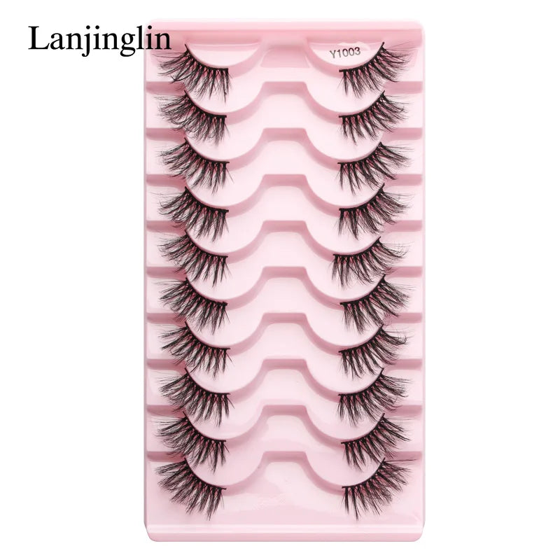 Wholesale Eyelashes 2-20Boxes 3d Mink Lashes Half Eyelashes Natural Long Faux Cils Makeup Tool Extension Half Lashes maquillaje