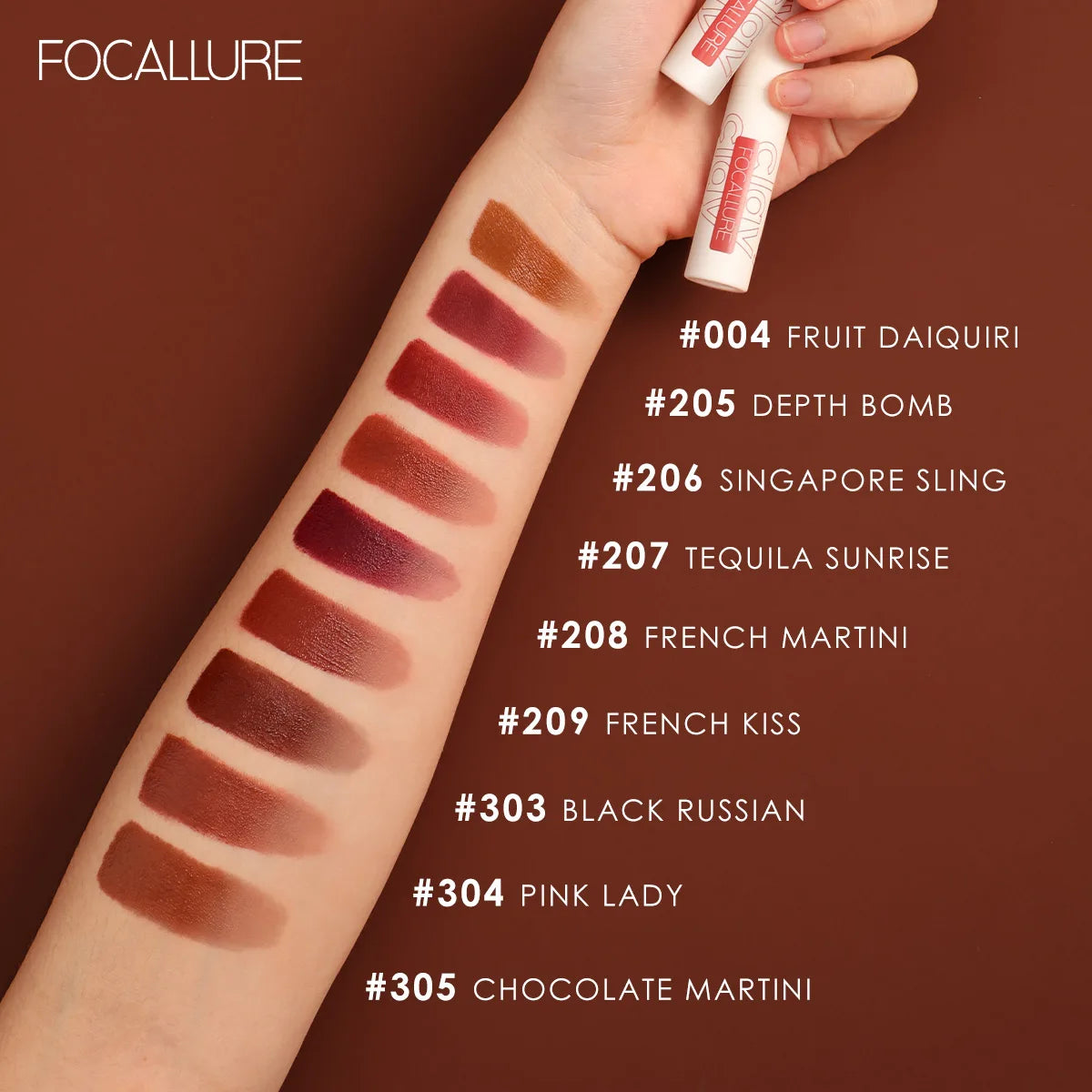 FOCALLURE Matte Lipstick Velvet Mist Lip Clay Not Dry Lip Cream 25 Color Nude Lip Stick Waterpoof Lip Cosmetic Makeup Wholesale