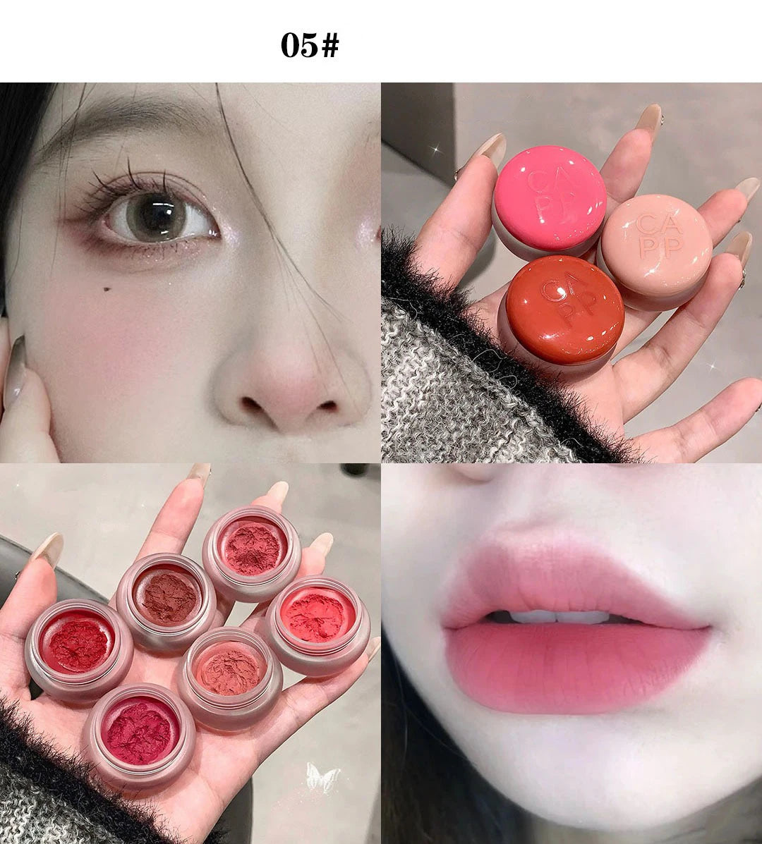 Matte Lip Mud Blush Multipurpose Makeup Waterproof Clay Lipstick Longlasting Non-stick Cup Red Lip Tint Pigment Mousse Cosmetics