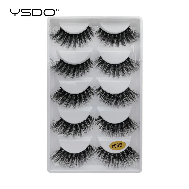 YSDO eyelashes 3/5 Pairs Natural Long 3D Mink Lashes Fluffy Volume Mink False Eyelashes Cruelty Free Wispy Lashes Makeup Cilios