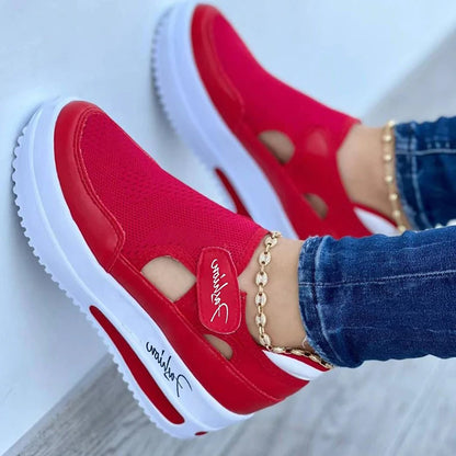 scarpe Scarpe da ginnastica rosse Scarpe da donna Scarpe da tennis da donna Scarpe di tela Scarpe casual da donna Scarpe sportive da donna Sneaker con plateau Scarpe scavate