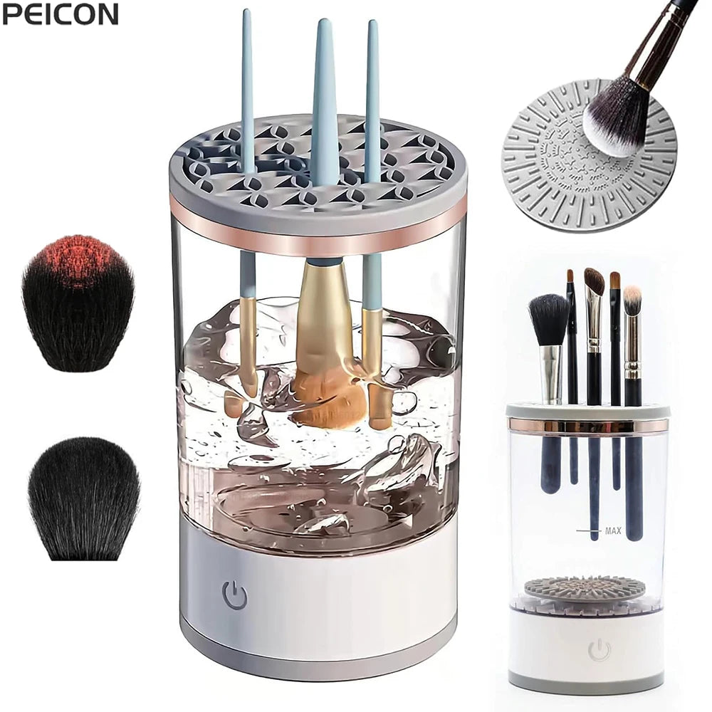 Electric Makeup Brush Cleaner Automatic Makeup Brush Cleanser Portable Cosmetic Makeup Brush Washing Machine Rotary Cleaning