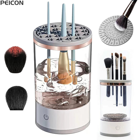 Electric Makeup Brush Cleaner Automatic Makeup Brush Cleanser Portable Cosmetic Makeup Brush Washing Machine Rotary Cleaning