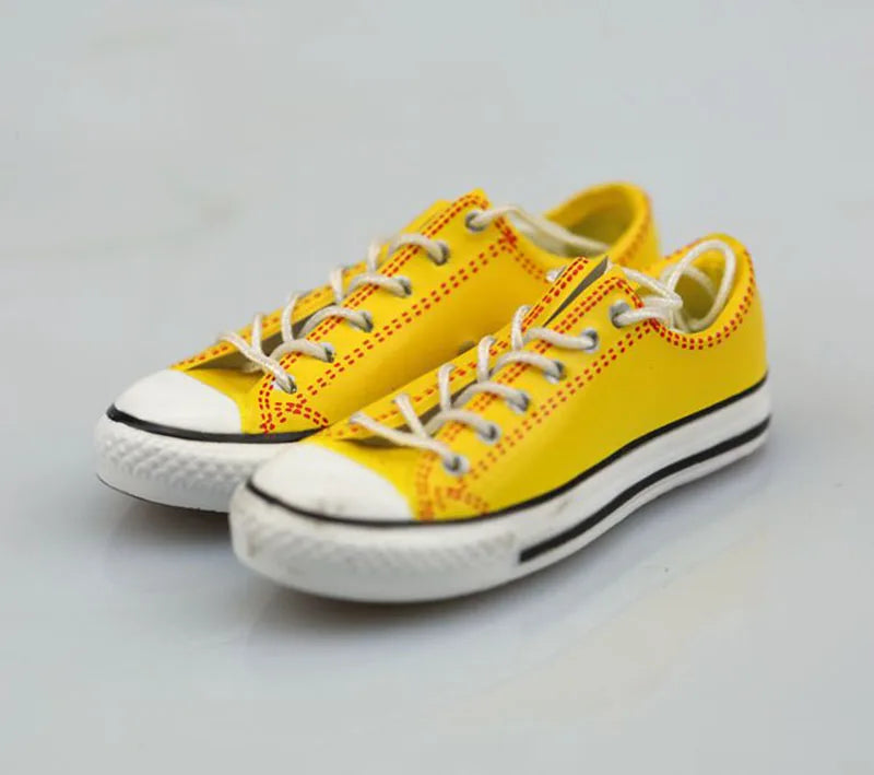 1/6 Scale Male Female Casual Canvas Sneakers Flat Shoes With Shoelace Model for 12 Inches Action Figure Body