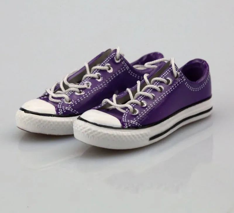 1/6 Scale Male Female Casual Canvas Sneakers Flat Shoes With Shoelace Model for 12 Inches Action Figure Body