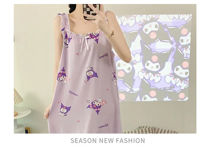 2024 New Little Fresh Sling Sleeping Dress For Women's Spring/Summer Sexy Thin Sleeping Dress Princess Style