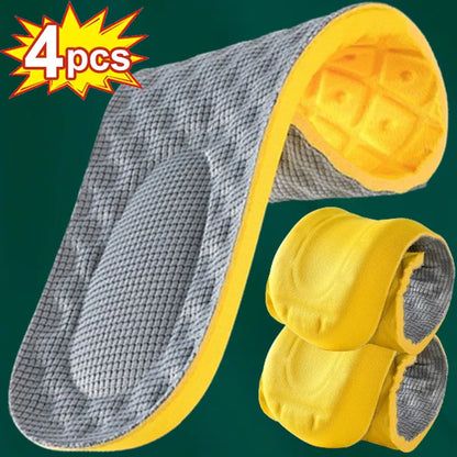 2/4pcs Latex Memory Foam Insoles for Men Sports Running Foot Support Shoe Pad Breathable Orthopedic Feet Care Insert Cushion