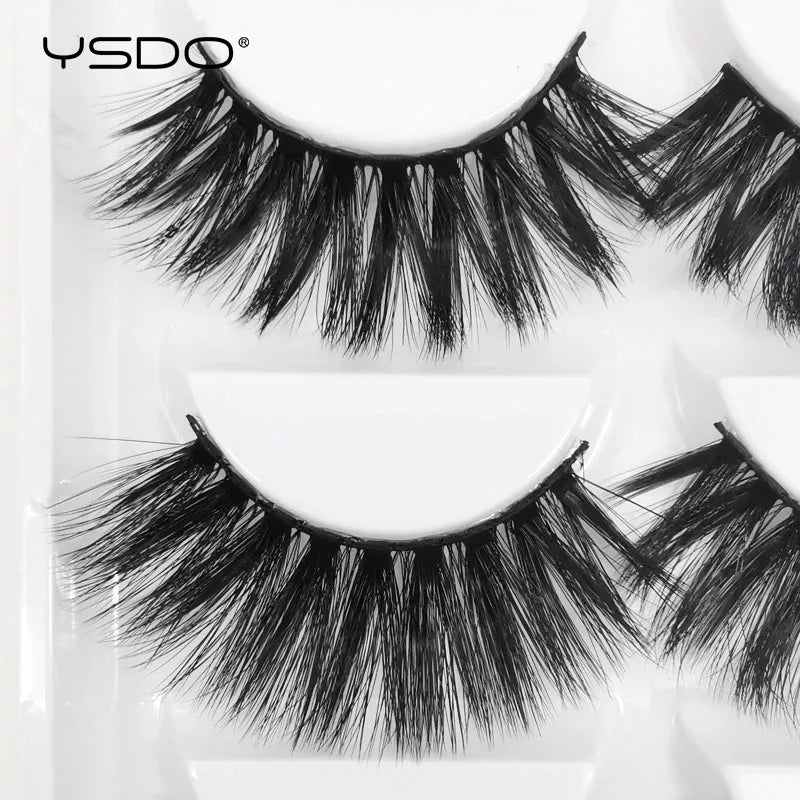 YSDO eyelashes 3/5 Pairs Natural Long 3D Mink Lashes Fluffy Volume Mink False Eyelashes Cruelty Free Wispy Lashes Makeup Cilios