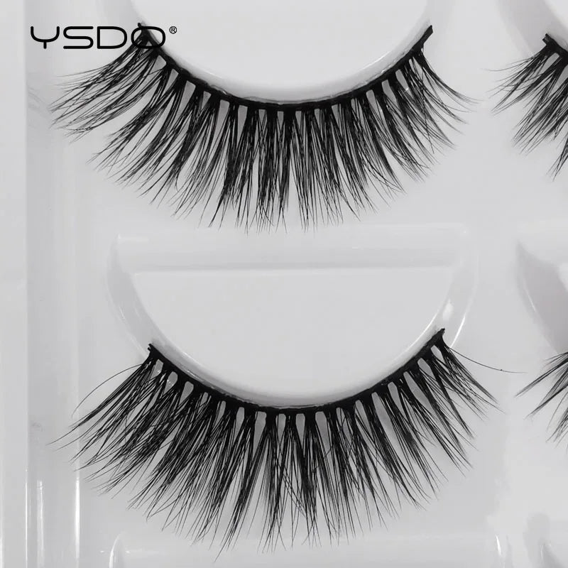 YSDO eyelashes 3/5 Pairs Natural Long 3D Mink Lashes Fluffy Volume Mink False Eyelashes Cruelty Free Wispy Lashes Makeup Cilios