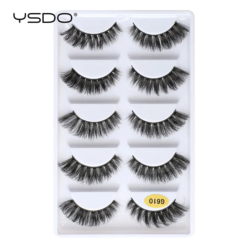 YSDO eyelashes 3/5 Pairs Natural Long 3D Mink Lashes Fluffy Volume Mink False Eyelashes Cruelty Free Wispy Lashes Makeup Cilios