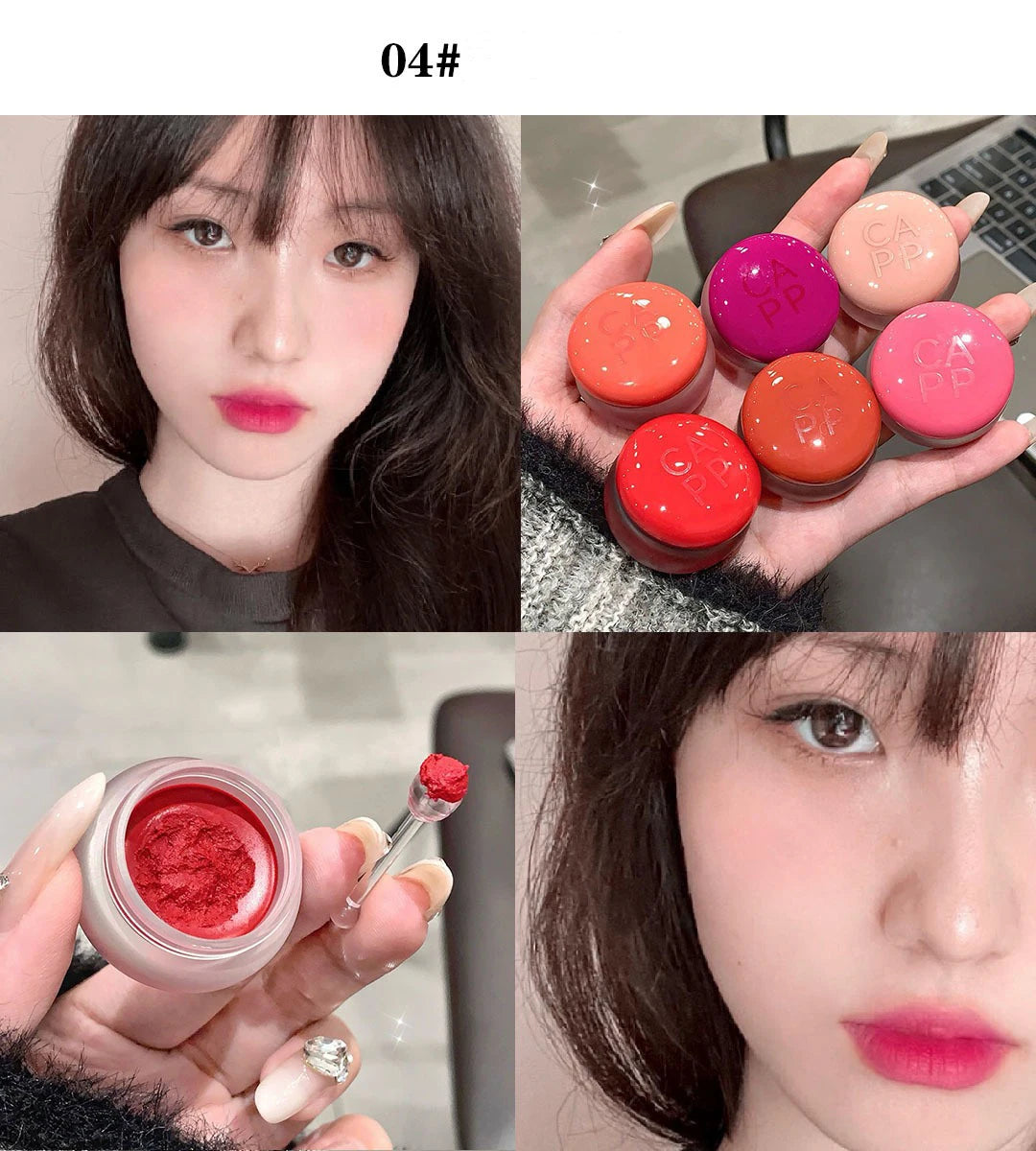 Matte Lip Mud Blush Multipurpose Makeup Waterproof Clay Lipstick Longlasting Non-stick Cup Red Lip Tint Pigment Mousse Cosmetics