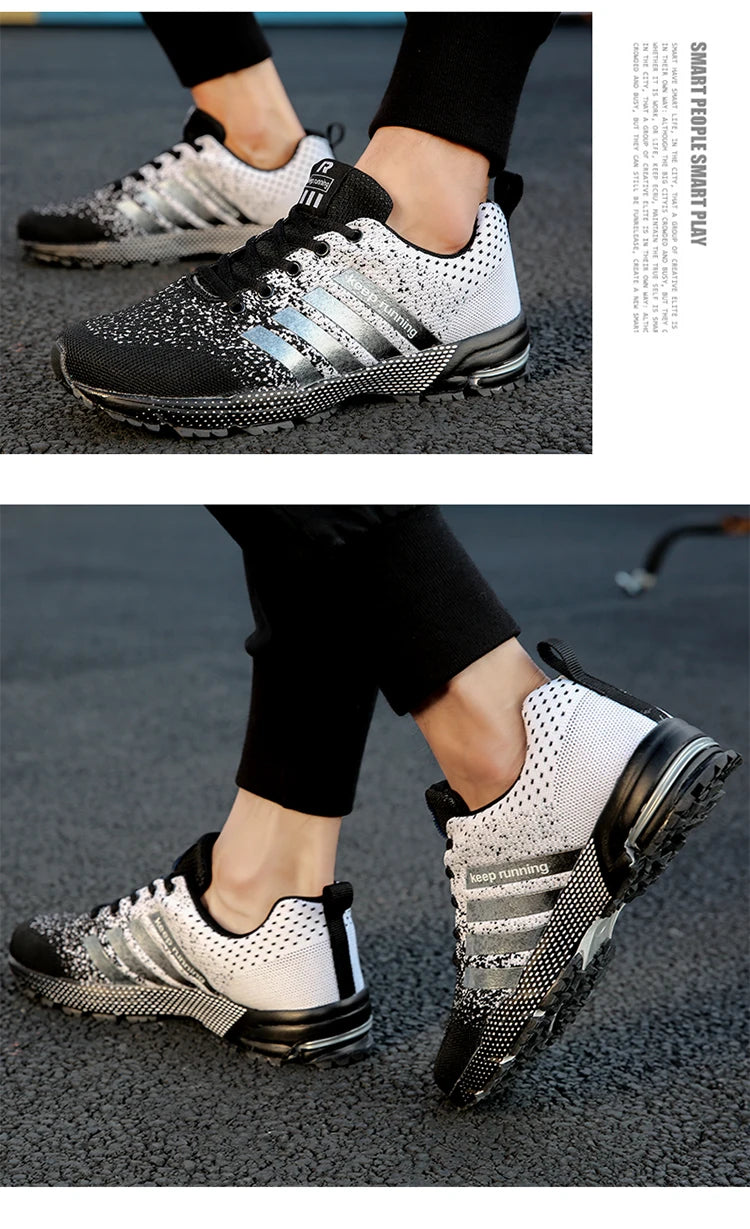 Men's and women's flats fashion casual sneakers couple walking shoes plus size breathable fitness running shoes men shoes