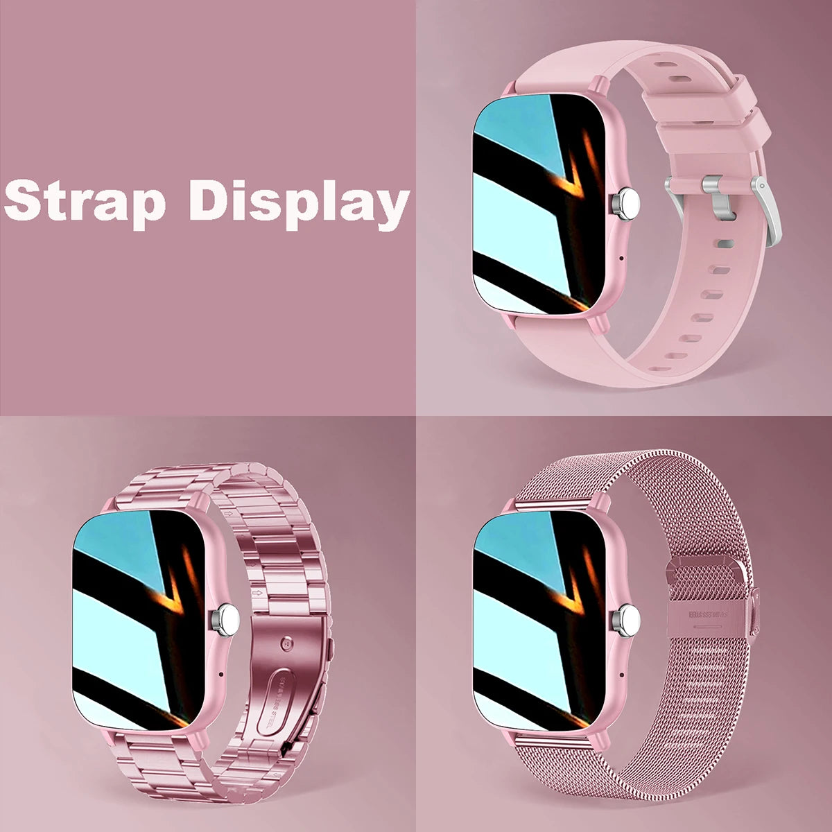 Quadrato Smart Watch Donna Uomo Smartwatch Touch Dial Call Music