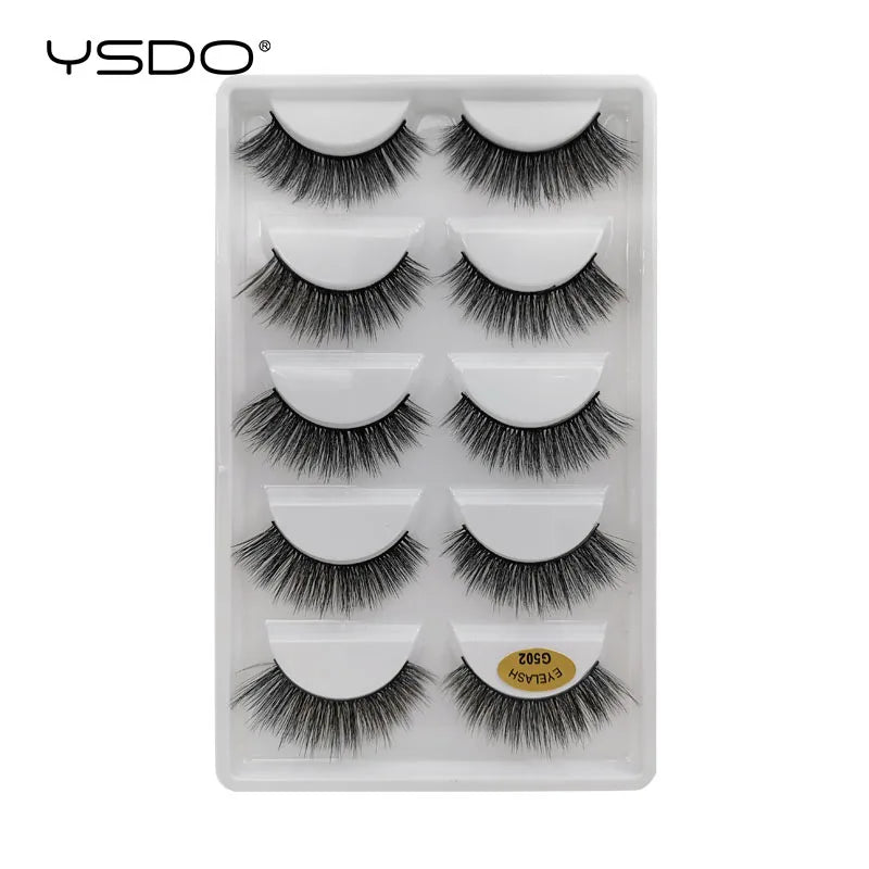 YSDO eyelashes 3/5 Pairs Natural Long 3D Mink Lashes Fluffy Volume Mink False Eyelashes Cruelty Free Wispy Lashes Makeup Cilios