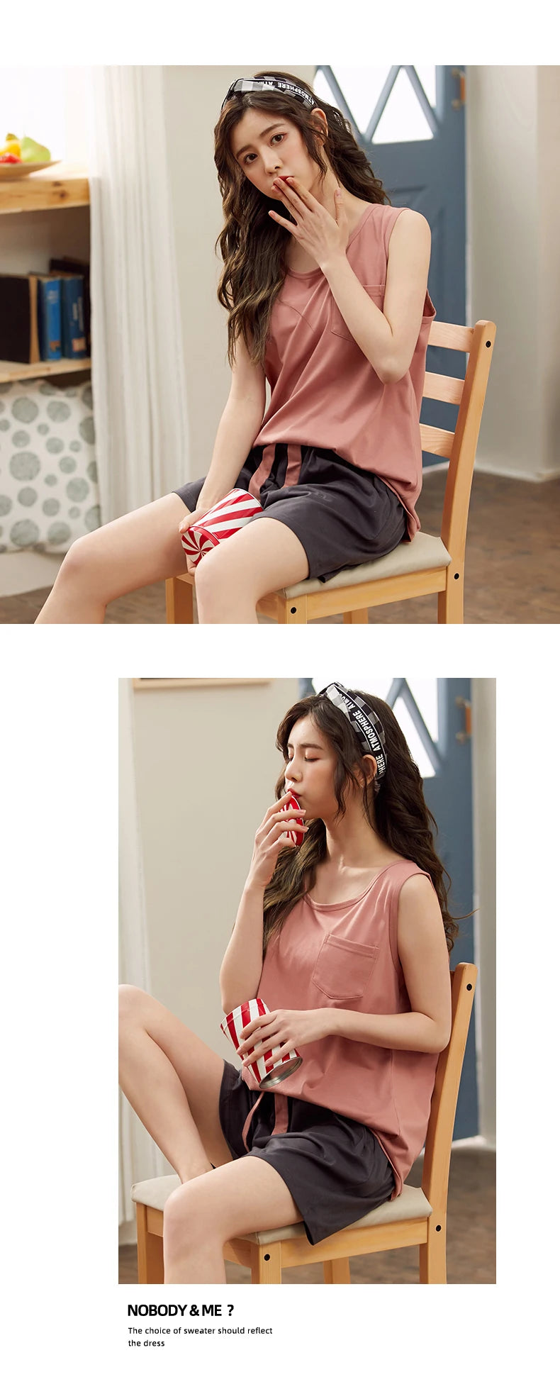 Pajamas for Women Summer Solid Sleepwear Cotton Pyjamas Set Tank Top Shorts Cute Underwear Set Soft Sleeveless Nightwear