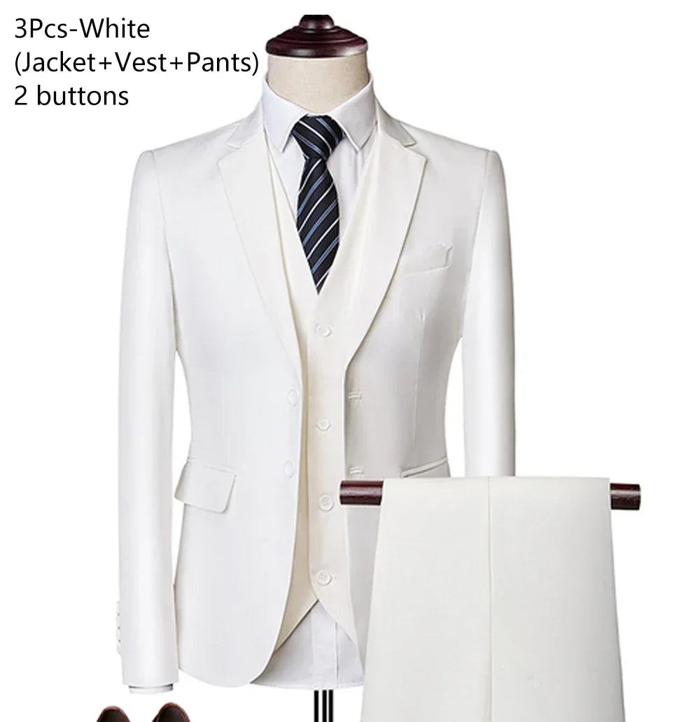 Abiti da sposa per uomo Blazer Set eleganti 3 pezzi Business Luxury gilet formale pantaloni cappotti completi 2023 giacche spedizione gratuita