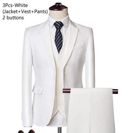 Abiti da sposa per uomo Blazer Set eleganti 3 pezzi Business Luxury gilet formale pantaloni cappotti completi 2023 giacche spedizione gratuita