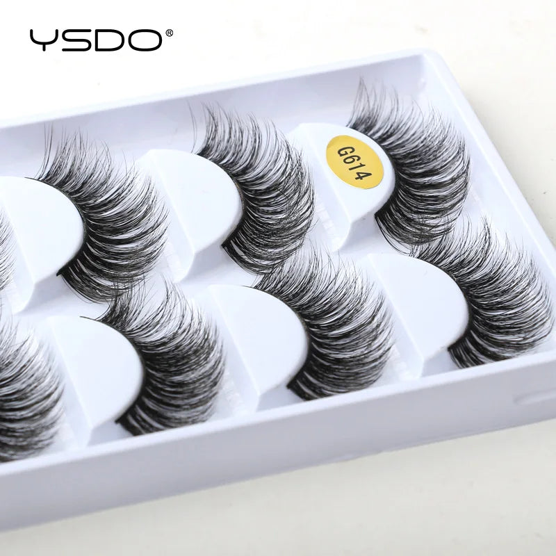 YSDO eyelashes 3/5 Pairs Natural Long 3D Mink Lashes Fluffy Volume Mink False Eyelashes Cruelty Free Wispy Lashes Makeup Cilios