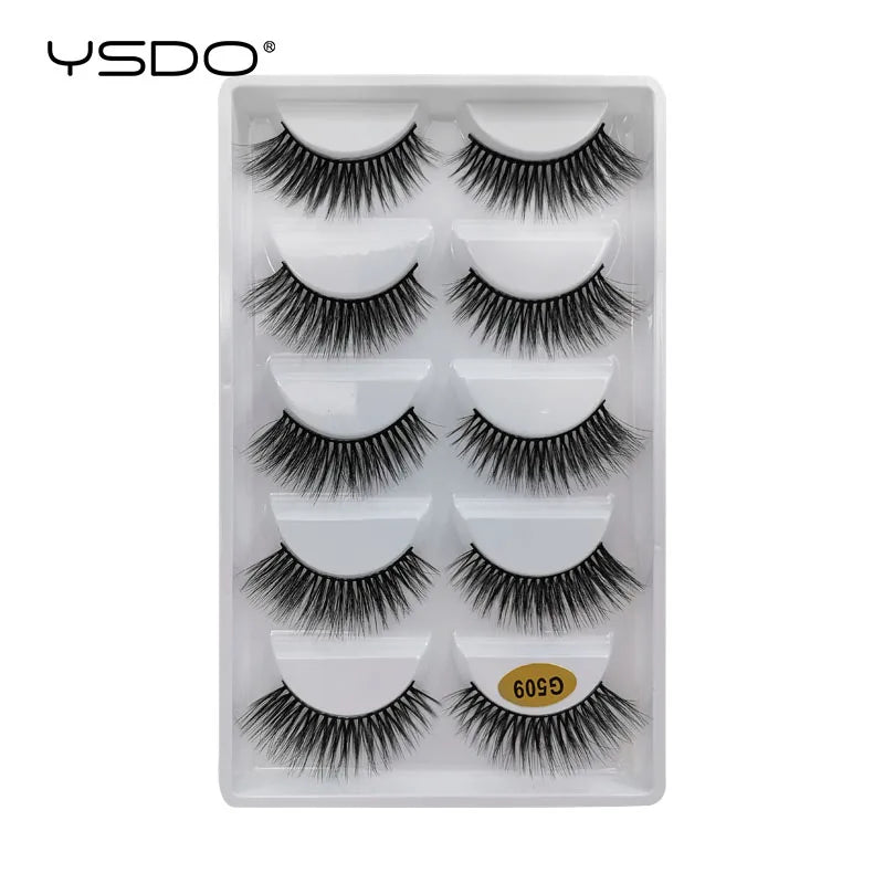 YSDO eyelashes 3/5 Pairs Natural Long 3D Mink Lashes Fluffy Volume Mink False Eyelashes Cruelty Free Wispy Lashes Makeup Cilios